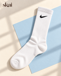White Classic Logo Socks